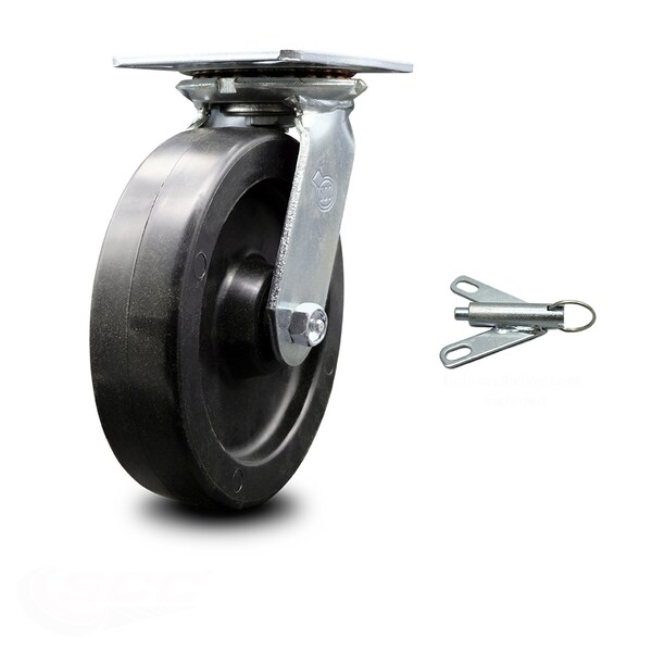 8 Inch Heavy Duty Polyolefin Caster with Ball Bearing and Swivel Lock SCC